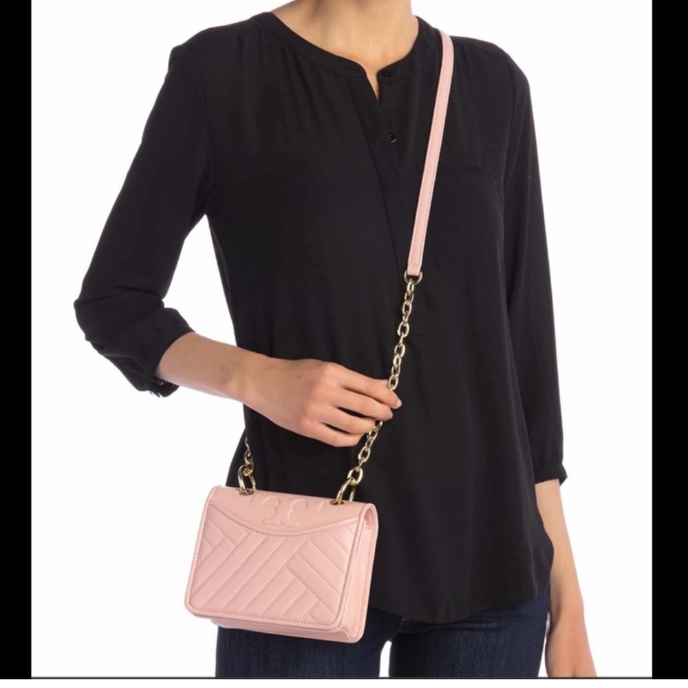 Tory Burch Pink Quilted Leather Crossbody Bag